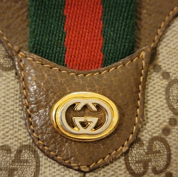 GUCCI GG Canvas Web Sherry Line Shoulder Bag - Picture 7 of 16